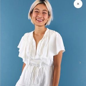 Farm Rio off-white, 3-D flower, mini dress. NWOT.